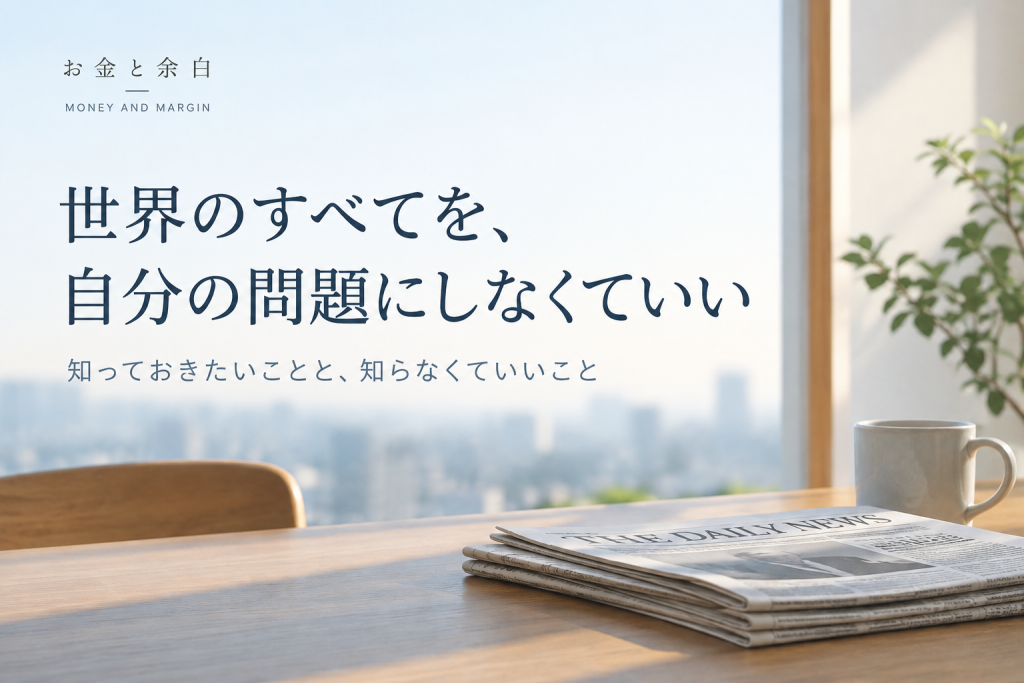 世界のすべてを、自分の問題にしなくていい